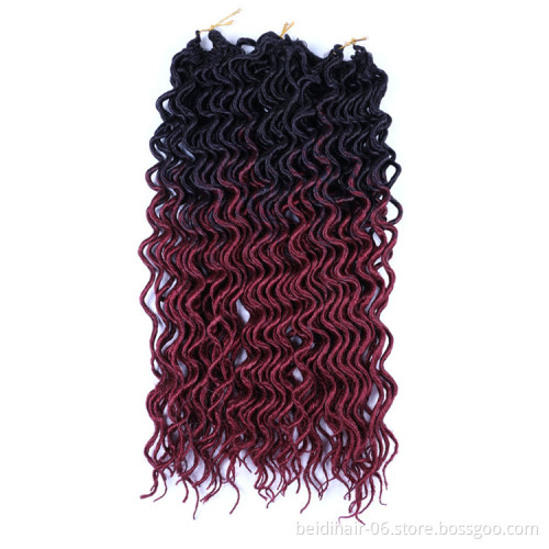 Soft Wavy Dreadlocks Deep Wave Curly Faux Locs Crochet Wavy Goddess Loc with Pointed and Tight Ends